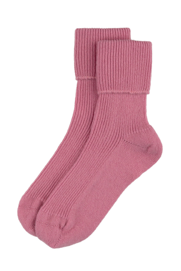 Cashmere Bed Socks, Dusty Rose