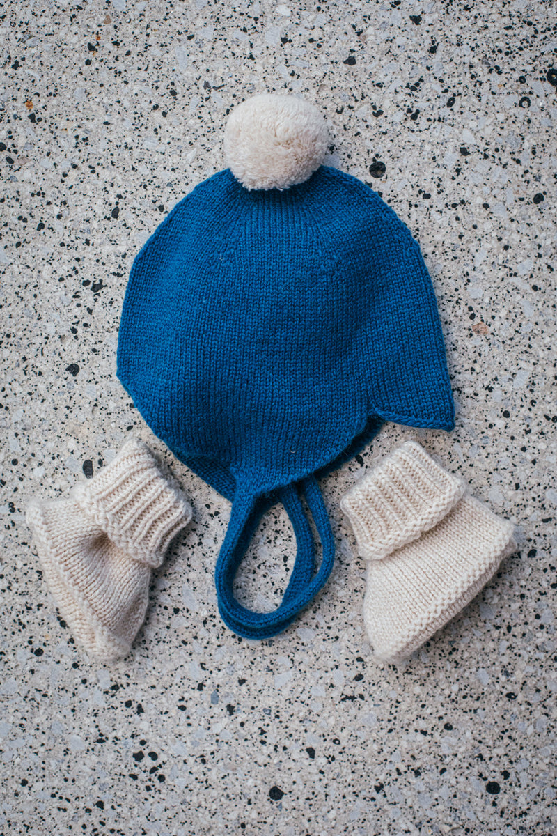 Knitted Bonnet Bonnet Pompom Bebe BONNET PRIMROSE (POM POM