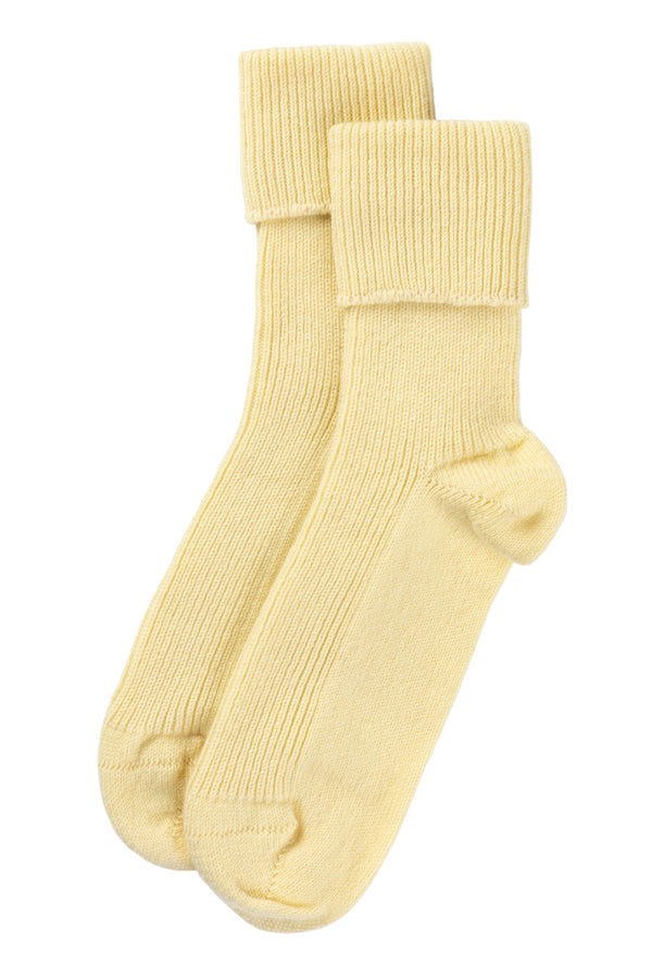 Cashmere Bed Socks, Lemon