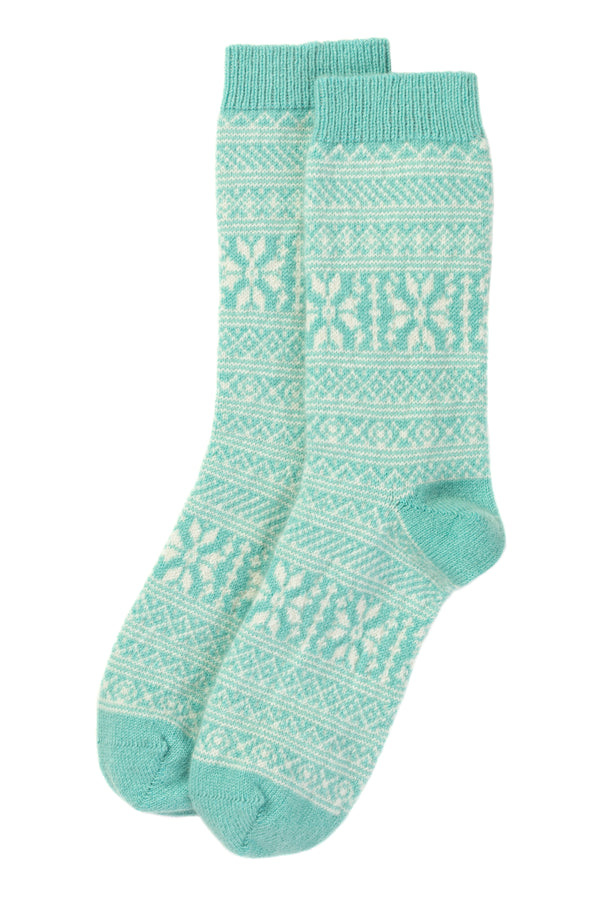Snowflake Bed Socks, Spearmint