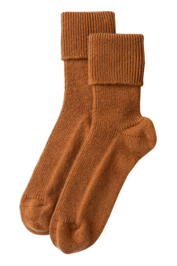 Cashmere Bed Socks, Toffee