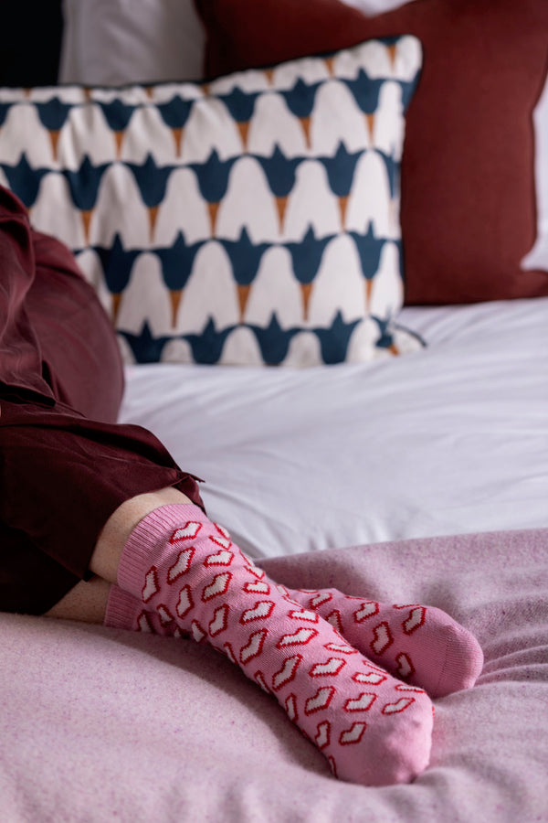 Limited Edition Valentine's Day Cashmere Bed Socks, Lily