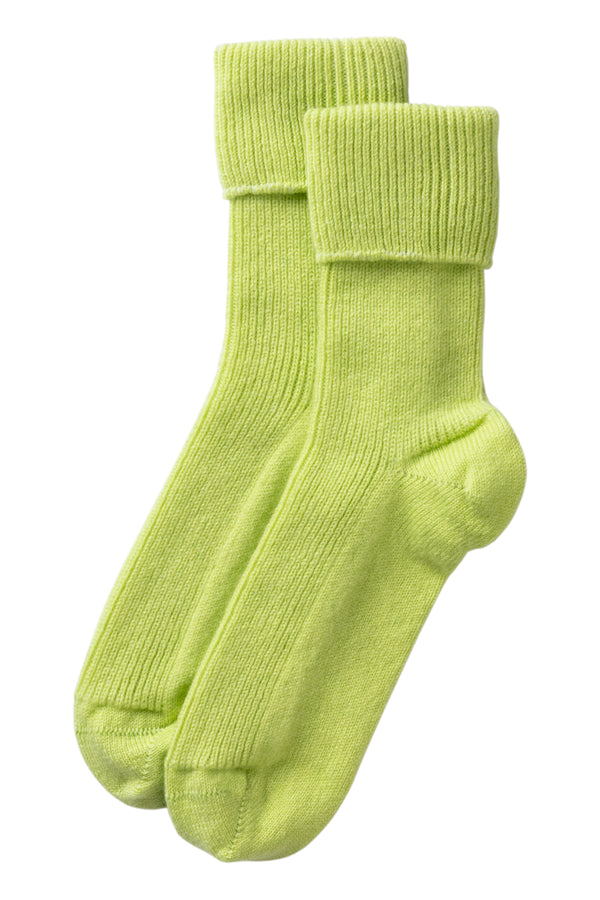 Cashmere Bed Socks, Limelight