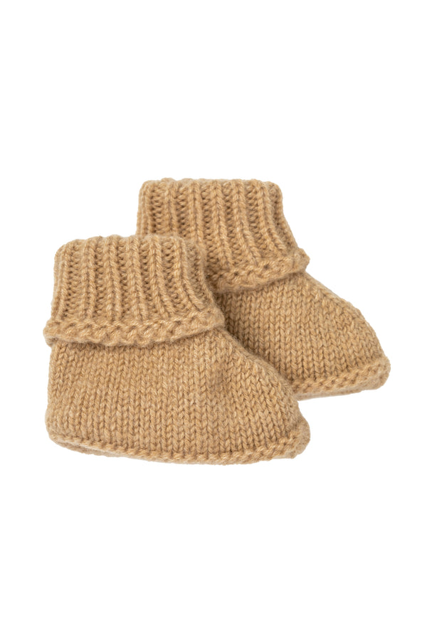 Cashmere Baby Bootees, Camel