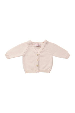 Rosie Sugden Cashmere’s Baby Cardigan in Icing Pink
