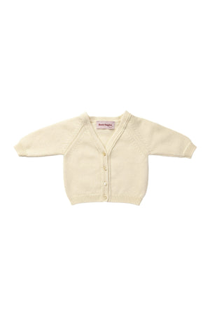 Rosie Sugden Cashmere’s Baby Cardigan in Swan White