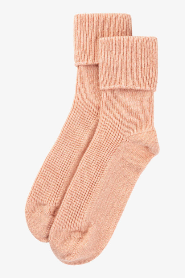 Cashmere Bed Socks, Coral