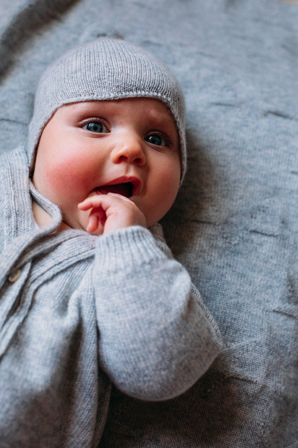 Cashmere Baby Cardigan, Earl Grey