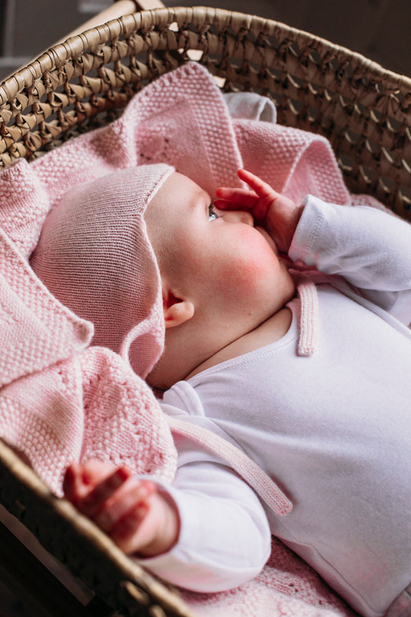 Cashmere Baby Bonnet, Icing Pink