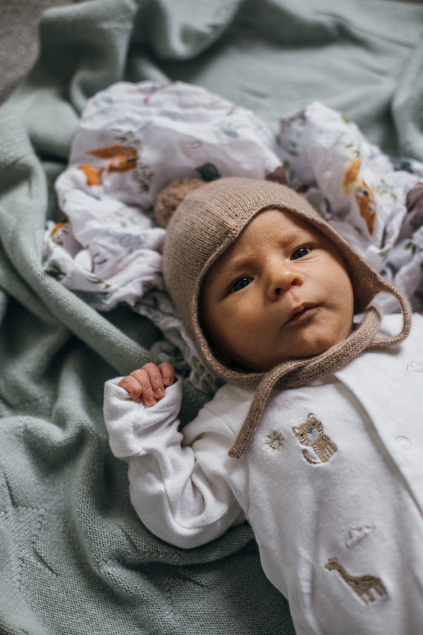 Cashmere Baby Bonnet, Stoneage