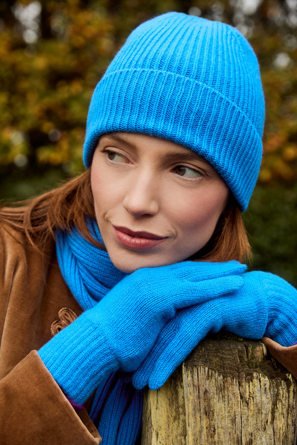Classic Ribbed Scarf, Hawaiian Blue