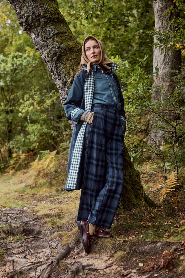 Cashmere Triangle Scarf, Pecan with Dolomite Stripe