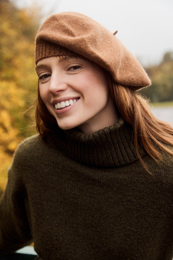 Cashmere Beret, Caramel