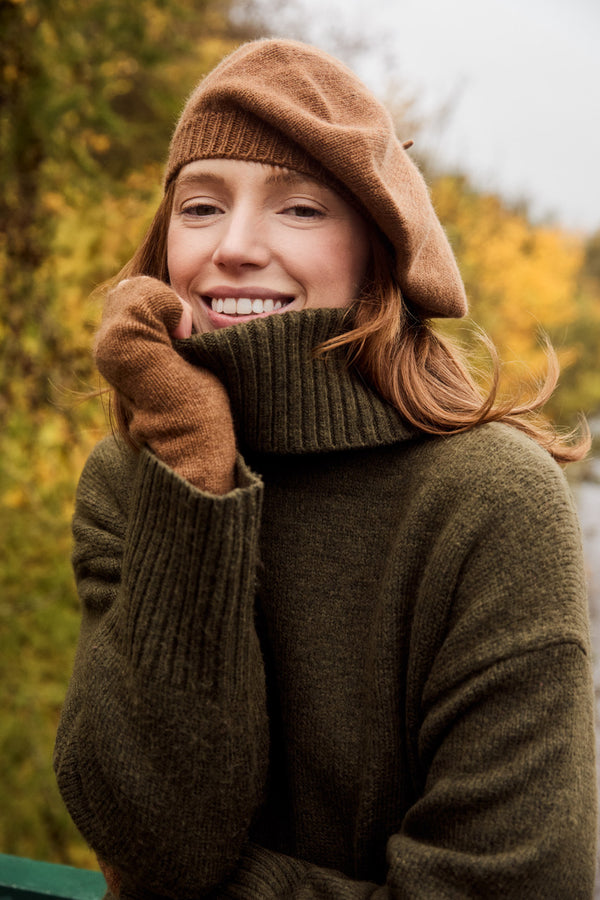 Cashmere Beret, Caramel