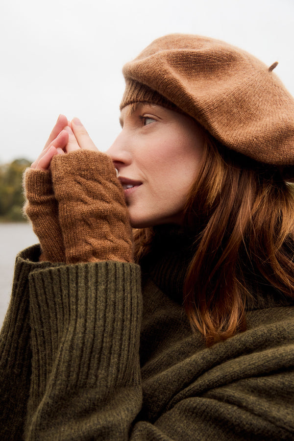 Cashmere Beret, Caramel