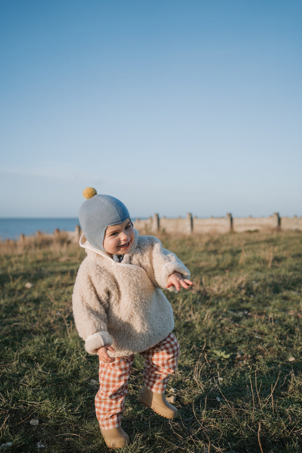 Cashmere Baby Bonnet, Mermaid with Gold Dust Pom-Pom