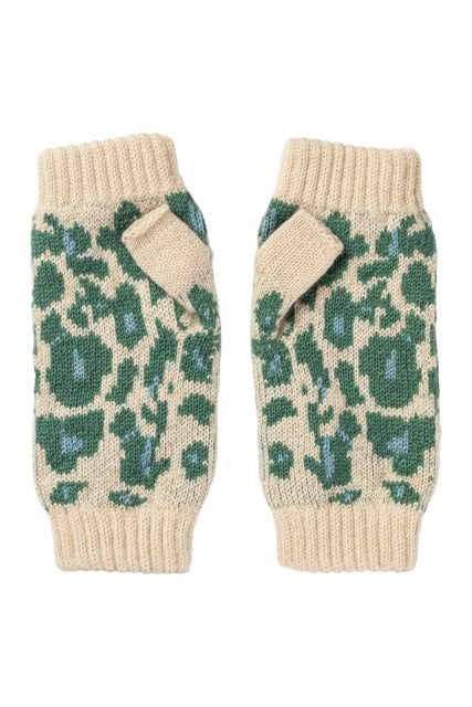 Leopard Wrist Warmers, Ivory
