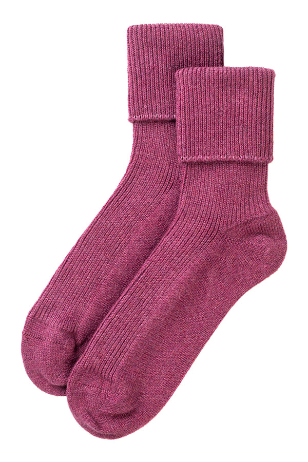 Cashmere Bed Socks, Huckleberry
