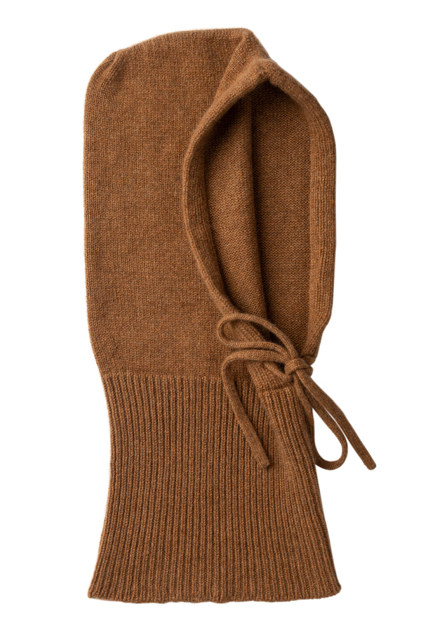 Drawstring Cashmere Hood, Caramel