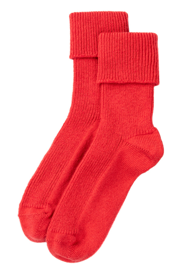 Cashmere Bed Socks, Strawberry Crush