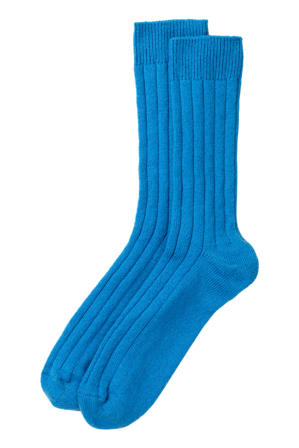 Men’s Cashmere Bed Socks, Hawaiian Blue