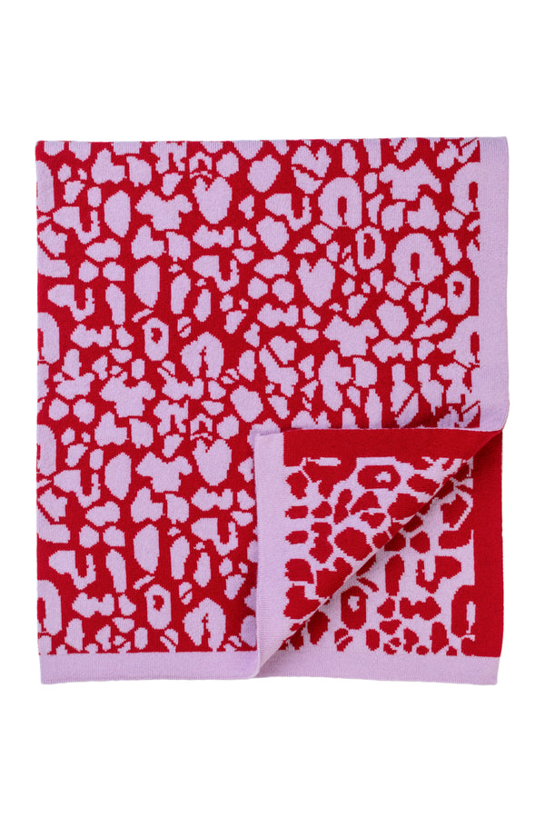 Cashmere Leopard Baby Blanket, Lupin + Chianti
