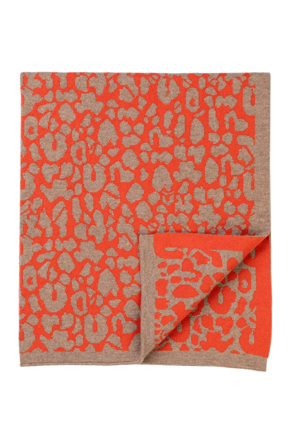 Cashmere Leopard Baby Blanket, Mushroom + Flare