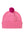 Children's Cashmere Beanie, Parsons Pink + Mischief Pom-Pom