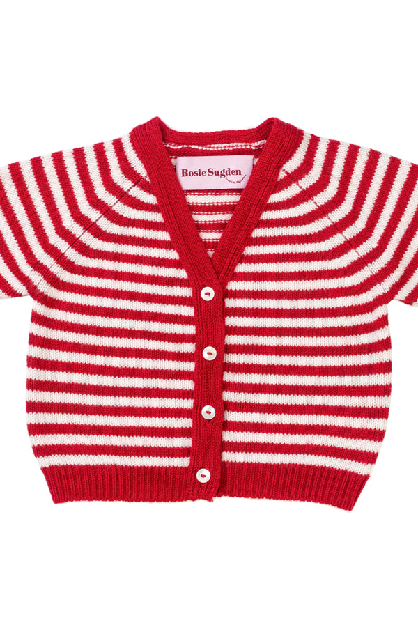 Baby + Children's Stripy Cashmere Cardigan, Chianti + Swan