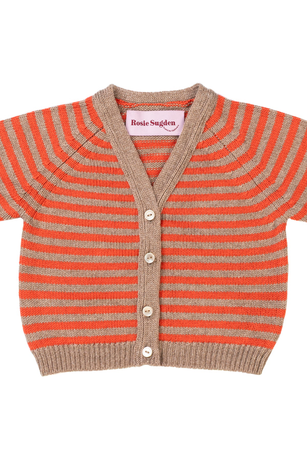 Baby + Children's Stripy Cashmere Cardigan, Mushroom + Flare