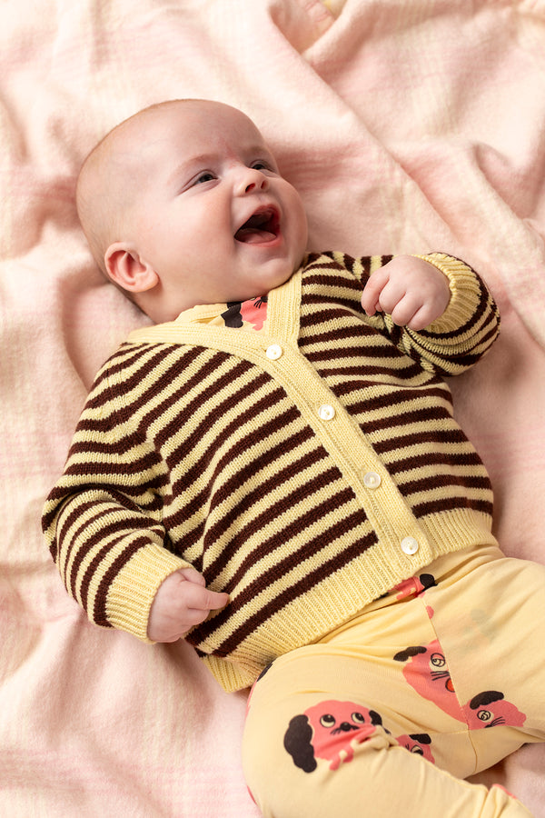Baby + Children's Stripy Cashmere Cardigan, Lemon + Bison
