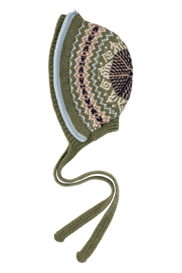 Fair Isle Inspired Bonnet, Ivy