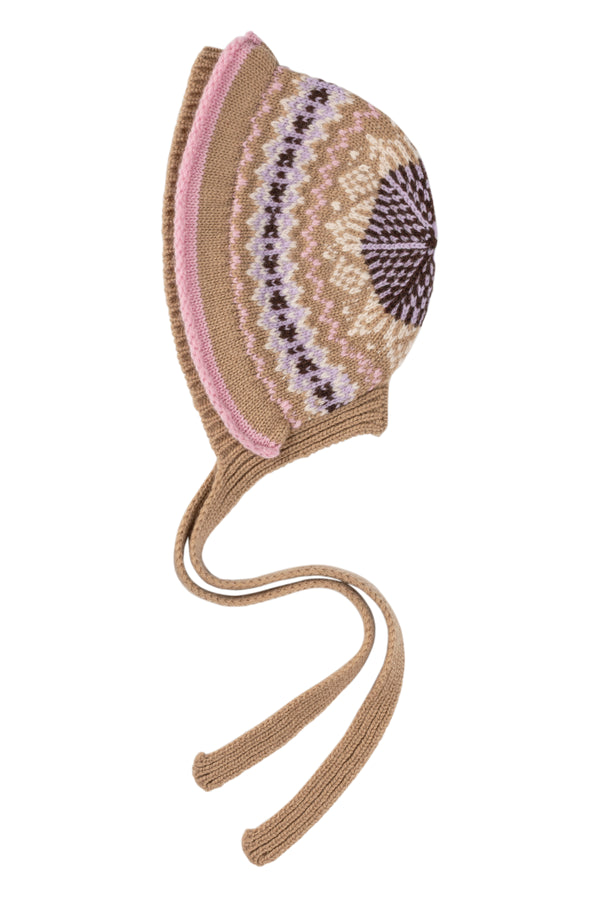 Fair Isle Inspired Bonnet, Pecan