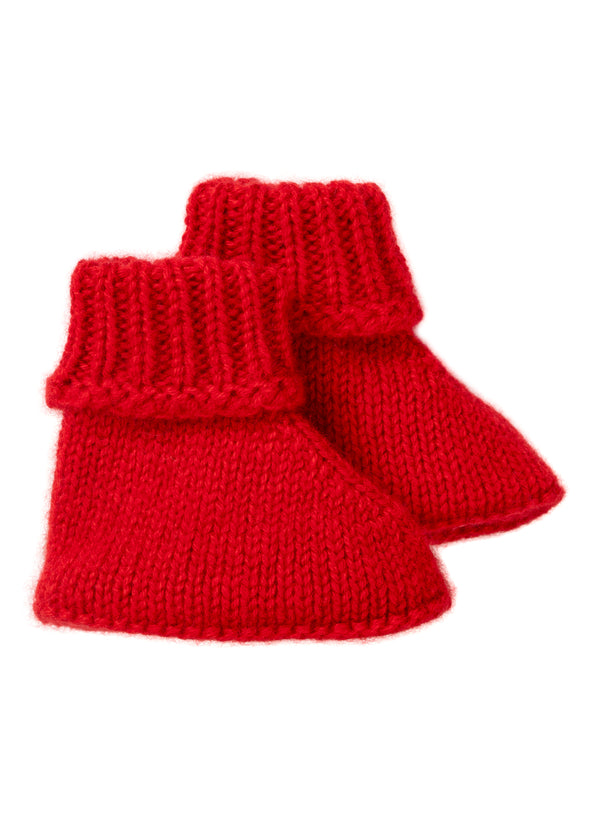 "My first Christmas" Cashmere Baby Bootees, Festive Red