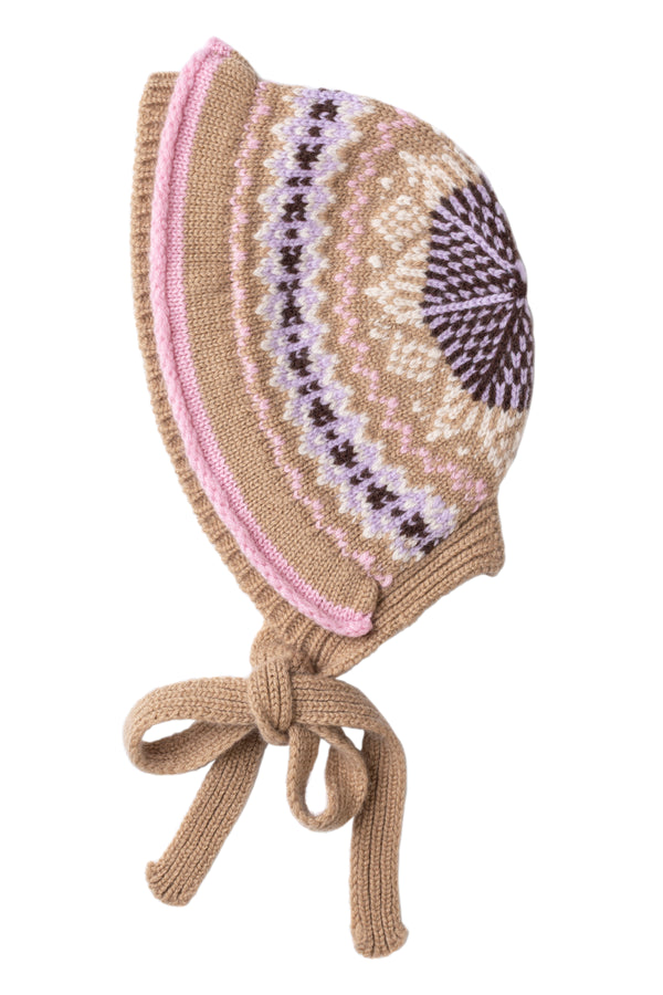 Fair Isle Inspired Bonnet, Pecan