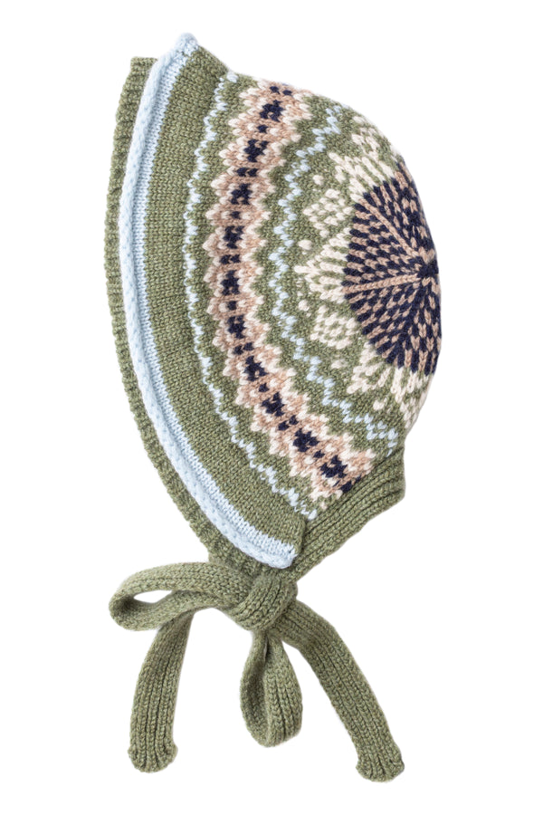 Fair Isle Inspired Bonnet, Ivy