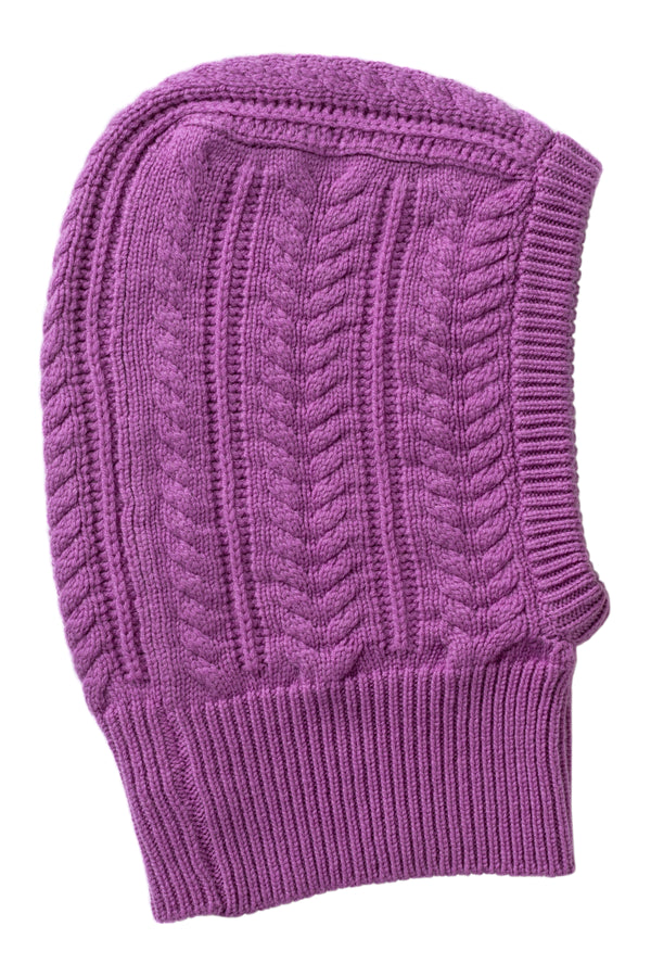 Cable Knit Balaclava, Thistle