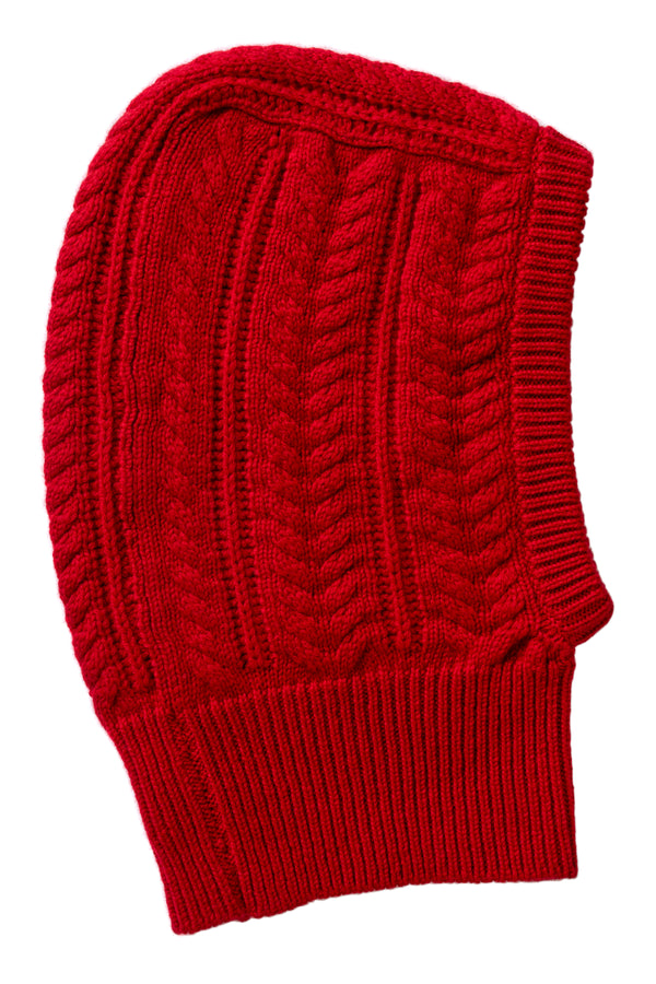 Cable Knit Balaclava, Chianti