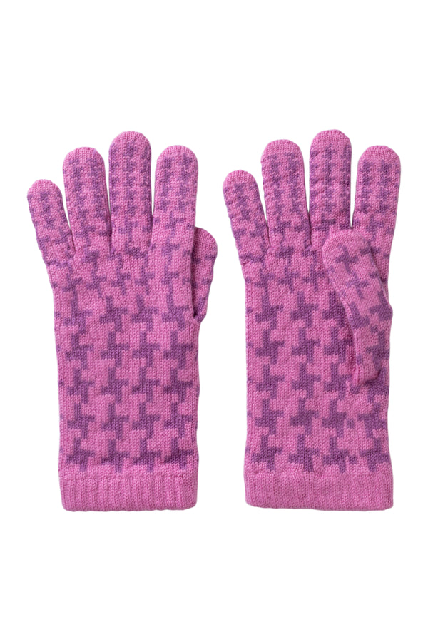 Houndstooth Gloves, Sweet Pea