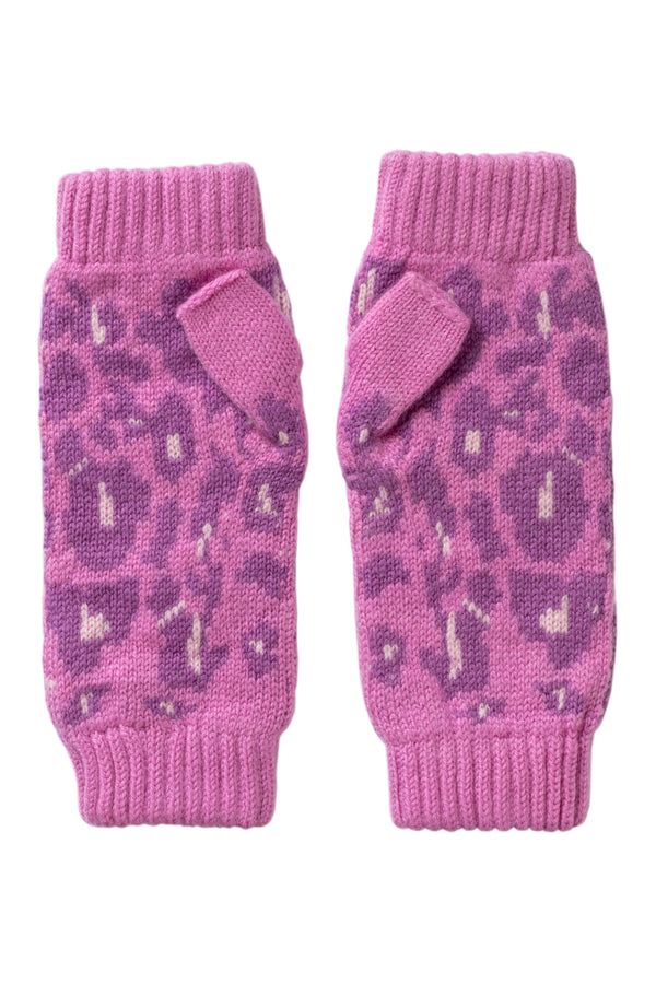 Leopard Wrist Warmers, Sweet Pea