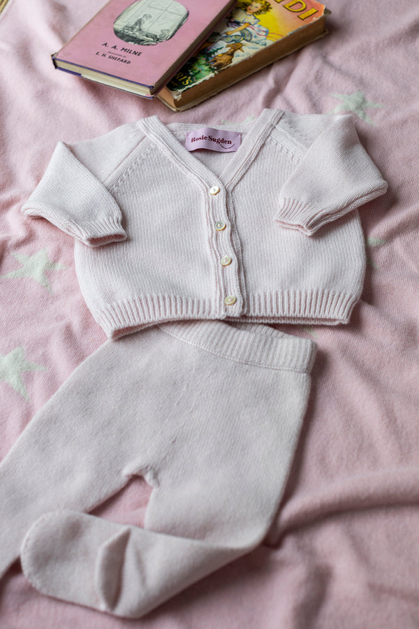 Cashmere Baby Cardigan, Icing Pink