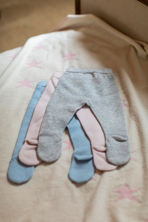 Cashmere baby leggings, Earl Grey