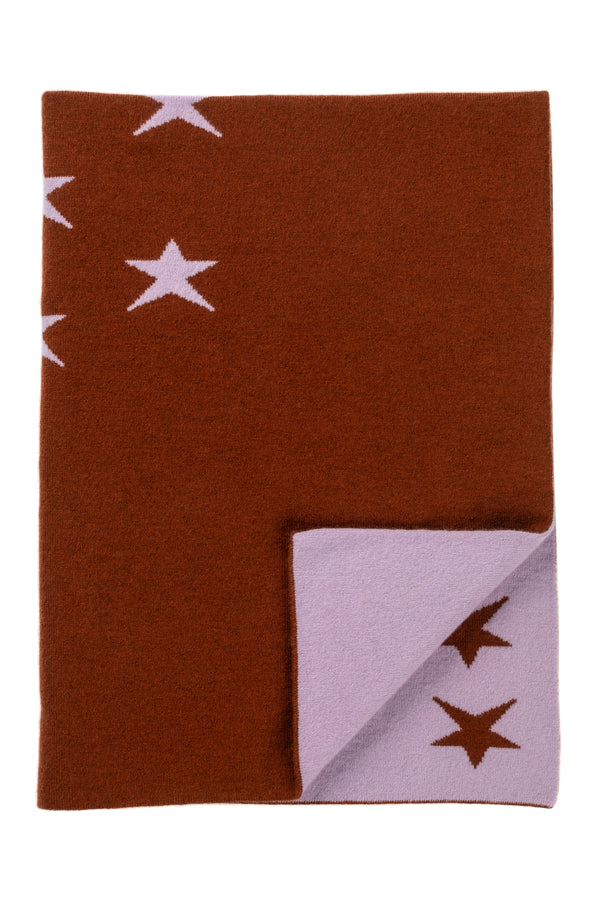 Two-Colour Star Cashmere Baby Blanket, Stag