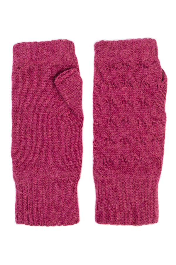 Cable Knit Wrist-Warmers, Huckleberry
