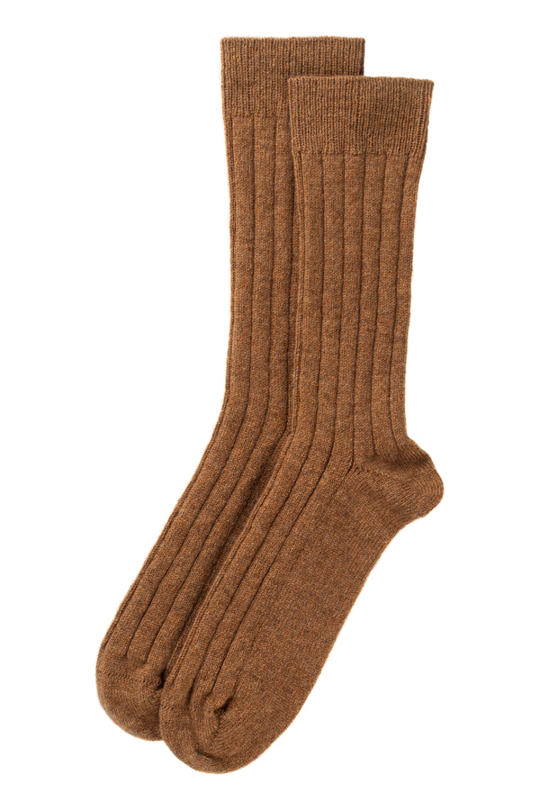 Men’s Cashmere Bed Socks, Caramel