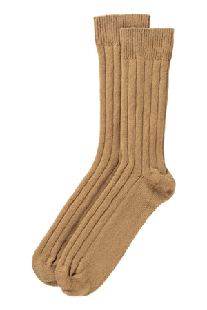 Men’s Cashmere Bed Socks, Pecan