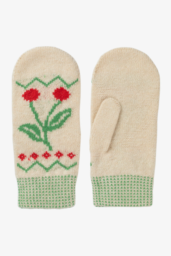 Cherry Mittens, Ivory