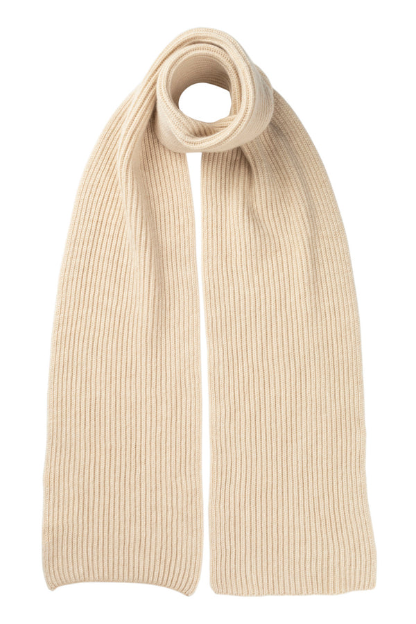 Classic Ribbed Scarf, Ivory