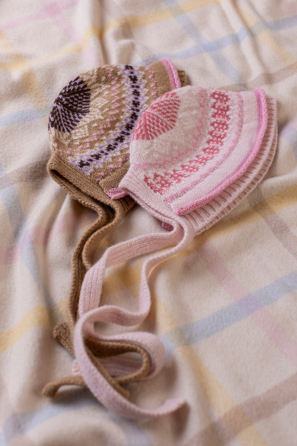 Fair Isle Inspired Bonnet, Pecan