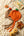 Limited Edition Halloween Cashmere Baby Bonnet, Pumpkin with Fern Pom-Pom